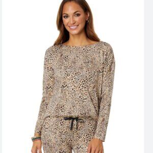 Lilly Pulitzer Karessa UPF 50+ Long Sleeve Top Macadamia Pattern Play Size Large